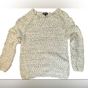 Buffalo David Bitton Sweater Women's White Gray Knit‎ Round Neck Chunky X-Large